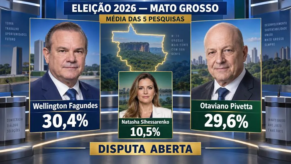 Média das pesquisas aponta empate na disputa pelo Governo de Mato Grosso
